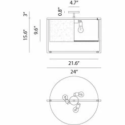 Matteo Lighting Nagashi Flush Mount (Large) | Dark Grey Flush Mounts