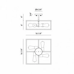 Matteo Lighting Candid 4-Light SQ Semi-Flush Mount