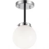 Matteo Lighting Maru Flush Mount | Chrome/Opal