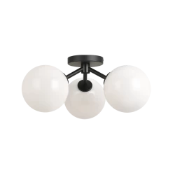 Matteo Lighting Novo 3-Light Flushmount | Black/Opal