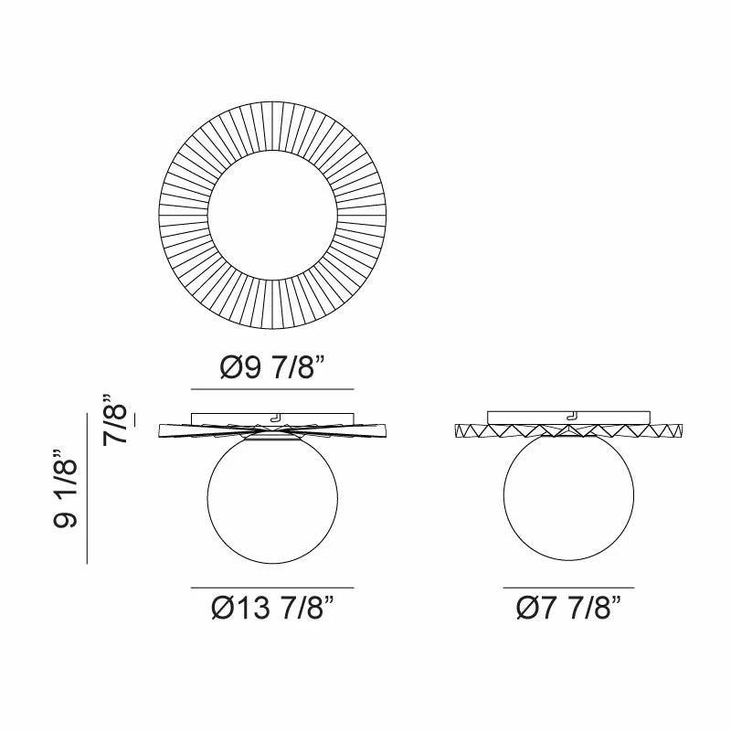 Matteo Lighting Modern Ruff Flush Mount (Large) | Black