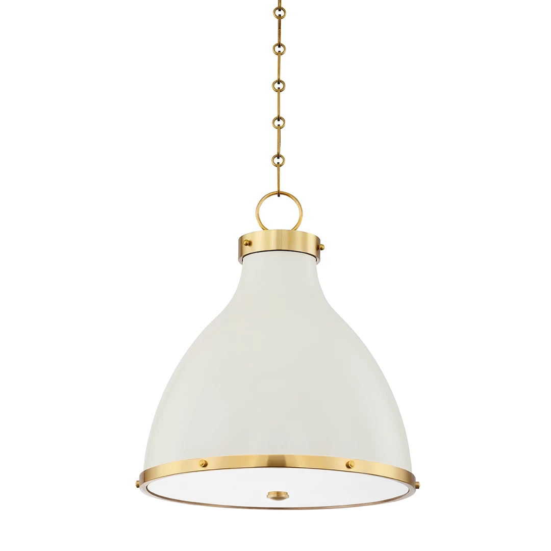 HVL - Hudson Valley Painted III Pendant | Small Brass/Off-White