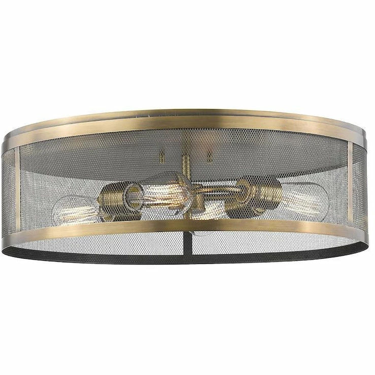 Z-lite Meshsmith 21" Flush Mount | Natural Brass