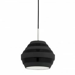 HVL - Hudson Valley Calvin Pendant | Polished Nickel/ Black Lighting