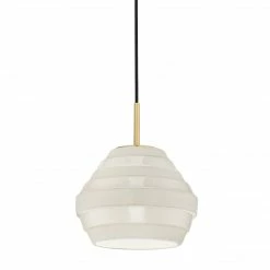 HVL - Hudson Valley Lighting Calvin Pendant | Aged Brass/ Soft Off White