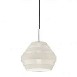 HVL - Hudson Valley Lighting Calvin Pendant | Polished Nickel/ Off White