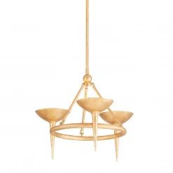 HVL - Troy Lighting Cecilia Chandelier | Vintage Gold Leaf Medium