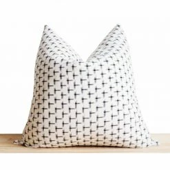 Stitched By Grace Darcy Pillow | White/Black Decor