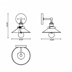 Matteo Lighting Bulstrode's 8.5" Wall Sconce | Gold/Black