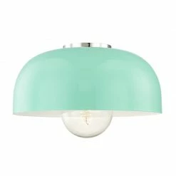 HVL - Mitzi Lighting Avery Semi Flush | Polished Nickel/Mint