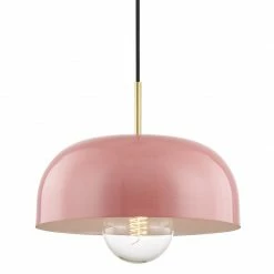 HVL - Mitzi Avery 14" Pendant | Aged Brass/Pink Lighting