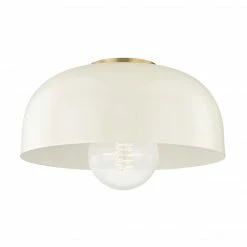 HVL - Mitzi Lighting Avery Semi Flush | Aged Brass/Cream