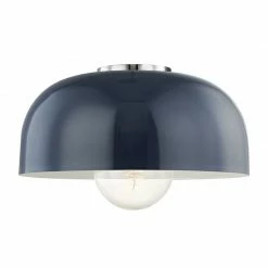 HVL - Mitzi Lighting Avery Semi Flush | Polished Nickel/Navy
