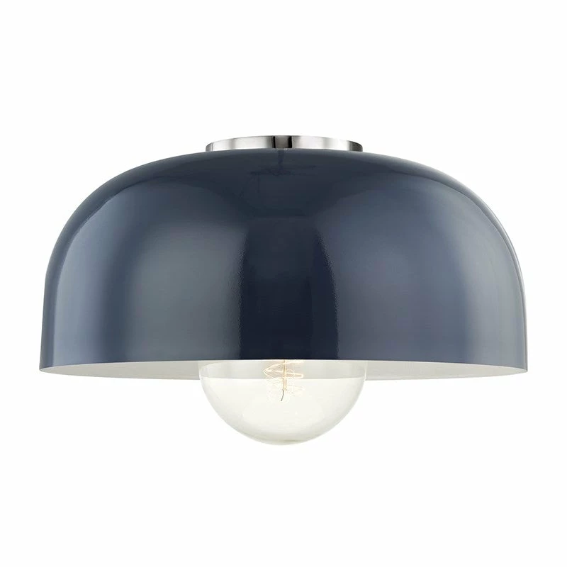 HVL - Mitzi Lighting Avery Semi Flush | Polished Nickel/Navy