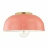 HVL - Mitzi Lighting Avery Semi Flush | Aged Brass/Pink