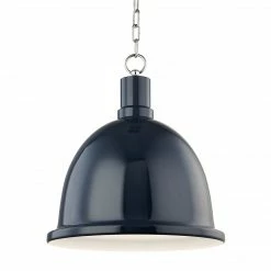 HVL - Mitzi Blair Pendant | Polished Nickel/ Navy