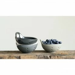 Creative COOP Stoneware Berry Bowl | Dark Gray Kitchen Accessories
