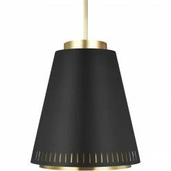 Generation Lighting Carter 1-Light Pendant - Wide | Midnight Black