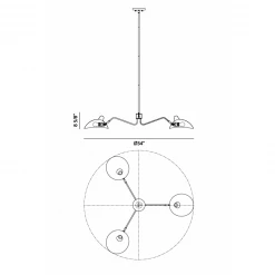 Matteo Lighting Pendants Droid 3-Light Pendant | Bronze