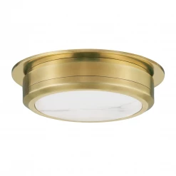 HVL - Hudson Valley Greenport Flush Mount (Large) | Aged Brass