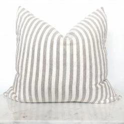 Linen Tales Linen 20" X 20" Pillow | Grey Stripes Pillows