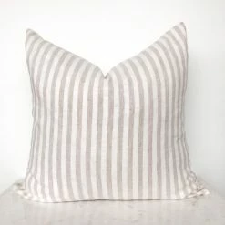 Linen Tales Linen 20" X 20" Pillow | Natural Stripes