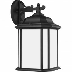 Generation Lighting Kent Wall Lantern | Large Opal Black