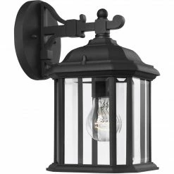 Generation Lighting Kent Wall Lantern | Small Clear Black