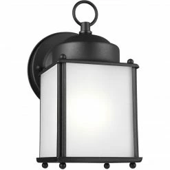 Generation Lighting New Castle Wall Lantern (Small) | Opal Black
