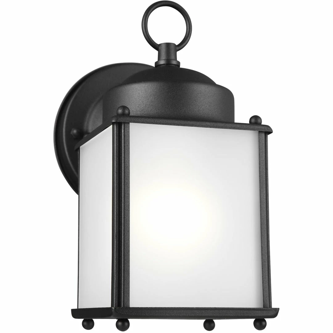 Generation Lighting New Castle Wall Lantern (Small) | Opal Black