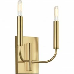 Generation Lighting Brianna Double Wall Sconce | Burnished Brass