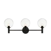 Matteo Lighting Cosmo 3-Light Vanity | Black/Clear