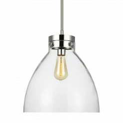 Generation Lighting Garrett Pendant | Wide Polished Nickel