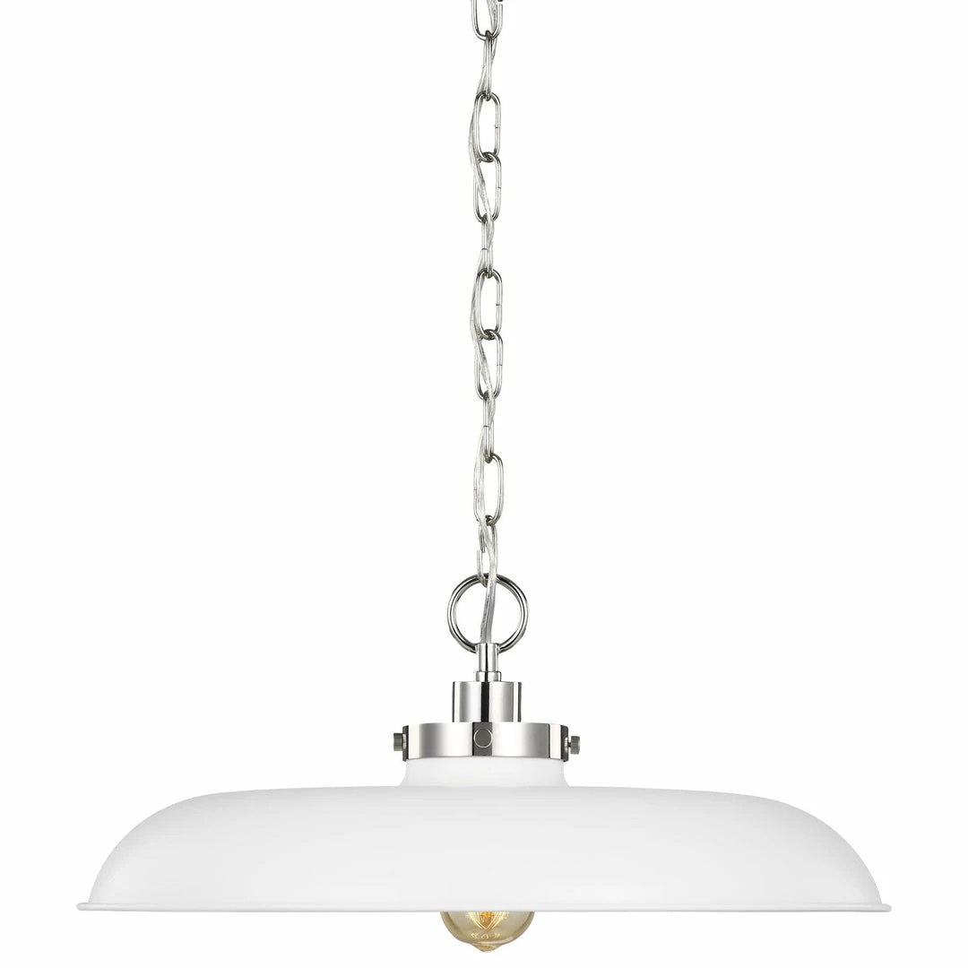 Generation Lighting Wellfleet Medium Pendant | Matte White