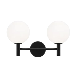 Matteo Lighting Cosmo 2-Light Wall Sconce | Black/Opal