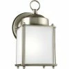 Generation Lighting New Castle Wall Lantern (Small) | Opal Brushed Nickel