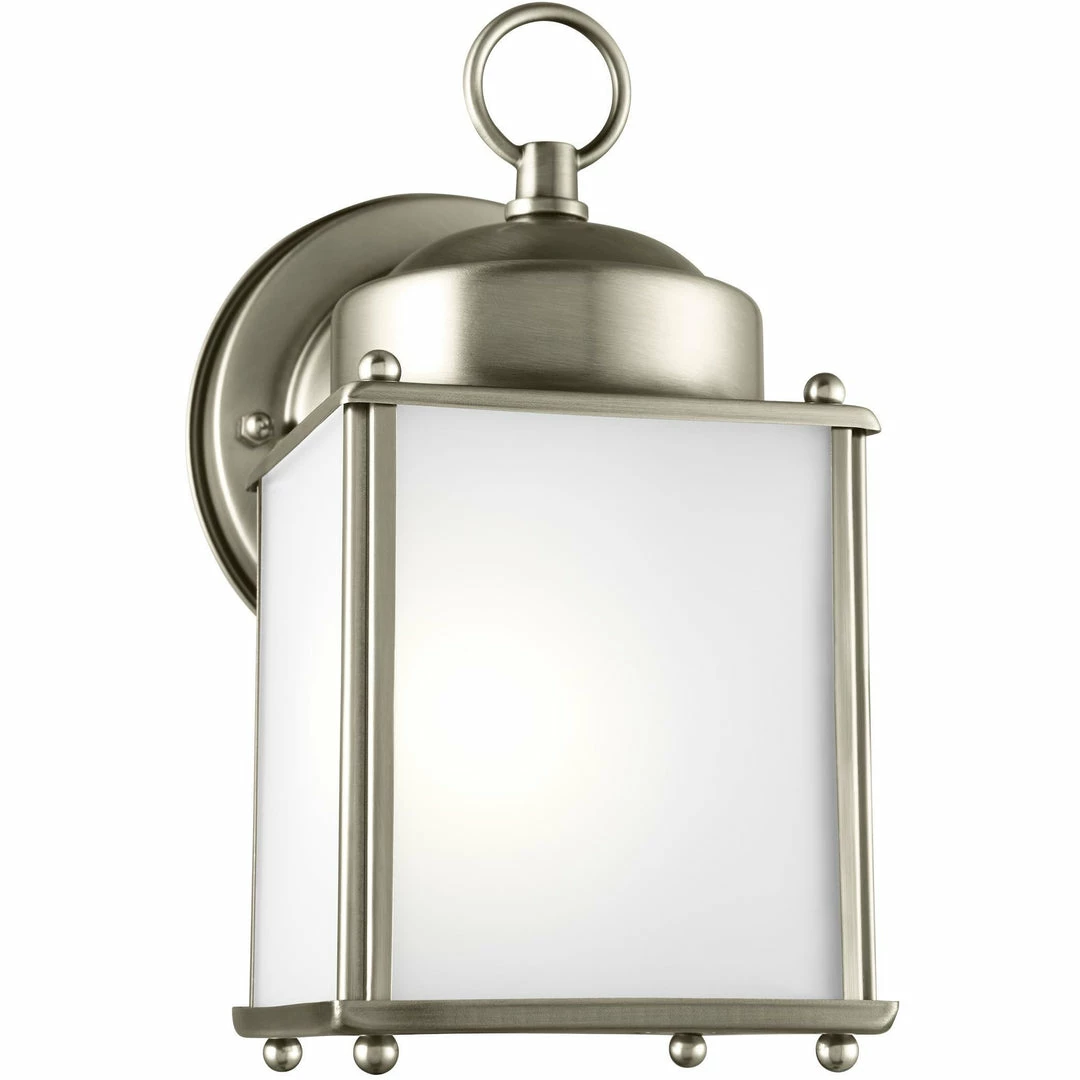 Generation Lighting New Castle Wall Lantern (Small) | Opal Brushed Nickel