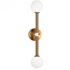 Matteo Lighting Stellar 2-Light 24" Wall Sconce | Aged Gold/Opal