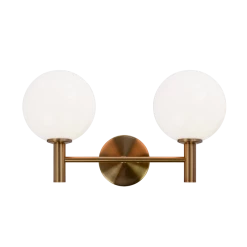 Matteo Lighting Cosmo 2-Light Wall Sconce | Aged Gold/Opal