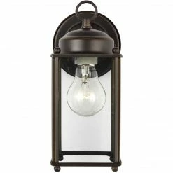Generation Lighting New Castle Wall Lantern (Large) | Clear Antique Bronze
