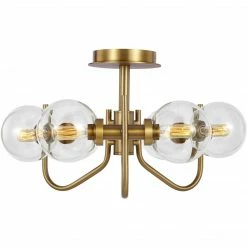 Generation Lighting Verne Semi Flush Mount | Burnished Brass