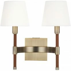 Generation Lighting Katie Double Wall Sconce | Time Worn Brass