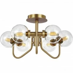 Generation Lighting Verne Semi Flush Mount | Burnished Brass