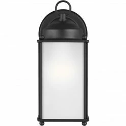 Generation Lighting New Castle Wall Lantern (Large) | Opal Black