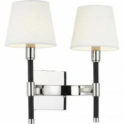 Generation Lighting Katie Double Wall Sconce | Polished Nickel