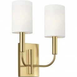 Generation Lighting Brianna Double Wall Sconce | Burnished Brass