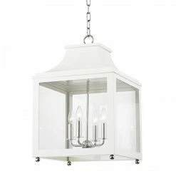 HVL - Mitzi Lighting Leigh Pendant Aged Brass/ Polished Nickel | White