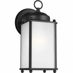 Generation Lighting New Castle Wall Lantern (Large) | Opal Black