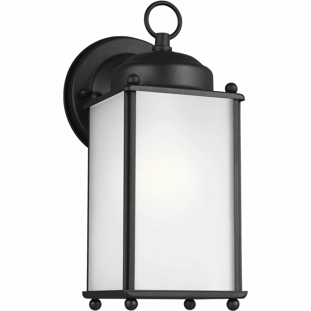 Generation Lighting New Castle Wall Lantern (Large) | Opal Black