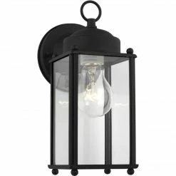 Generation Lighting New Castle Wall Lantern (Large) | Clear Black